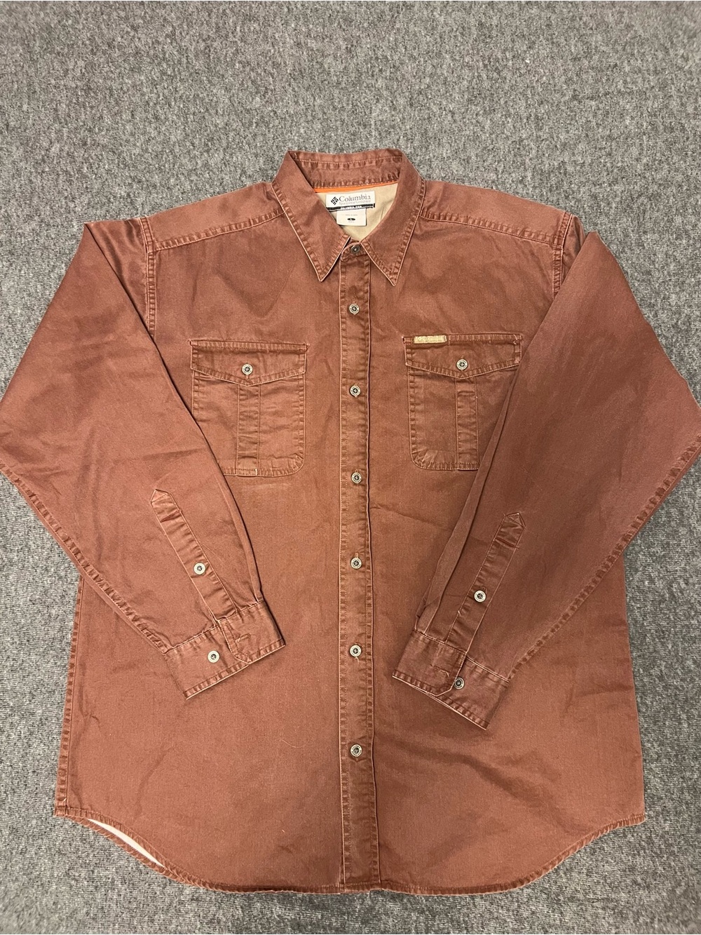 Columbia Men's Rust Brown Outdoor Button Down Shirt